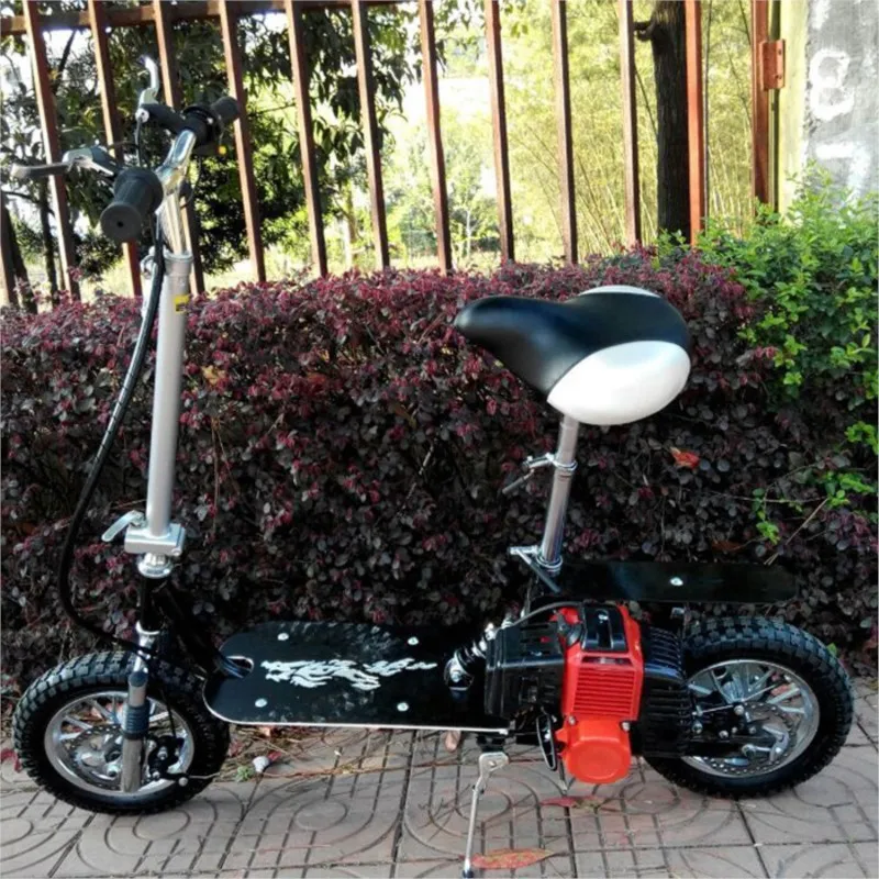 12 Inch Big Wheel Steam Powered Two-stroke Moped Foldable Fuel Gasoline Scooter Pedal Mini Gas Scooters