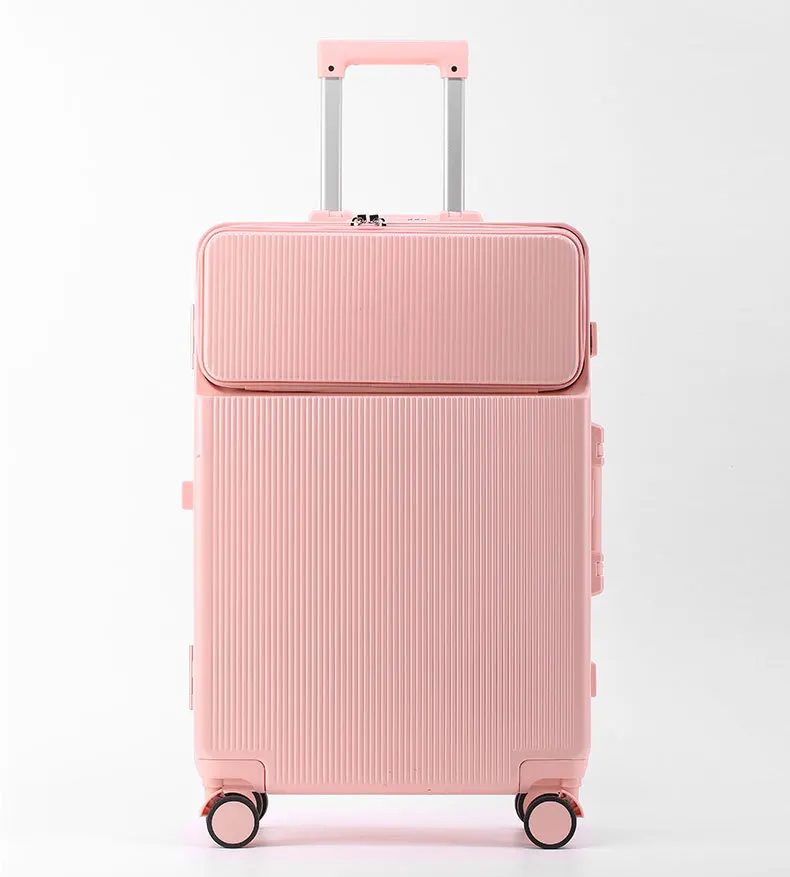 PLUENLI Trolley Case Luggage Universal Wheel Front Open Cover