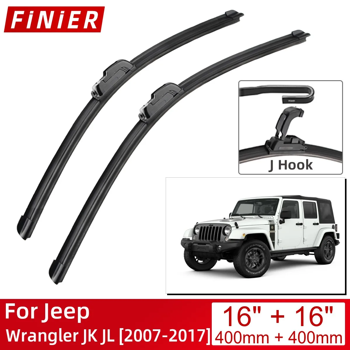For Jeep Wrangler JK JL 20072017 16"+16" Car Accessories Front