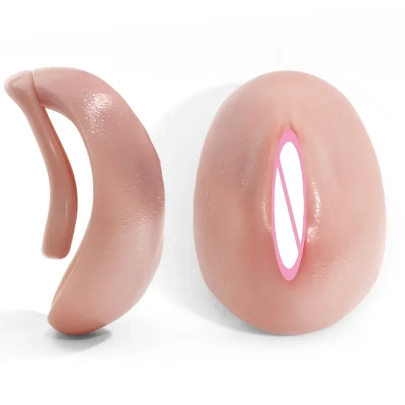 Sissy Full Cover Pussy Hole Plastic Chastity Cage with 4 Size Penis Rings Realistic Vagina Texture Male Cock Lock BDSM Sex Toys penis chastity cage chastity lock sex toy penis cock ring
