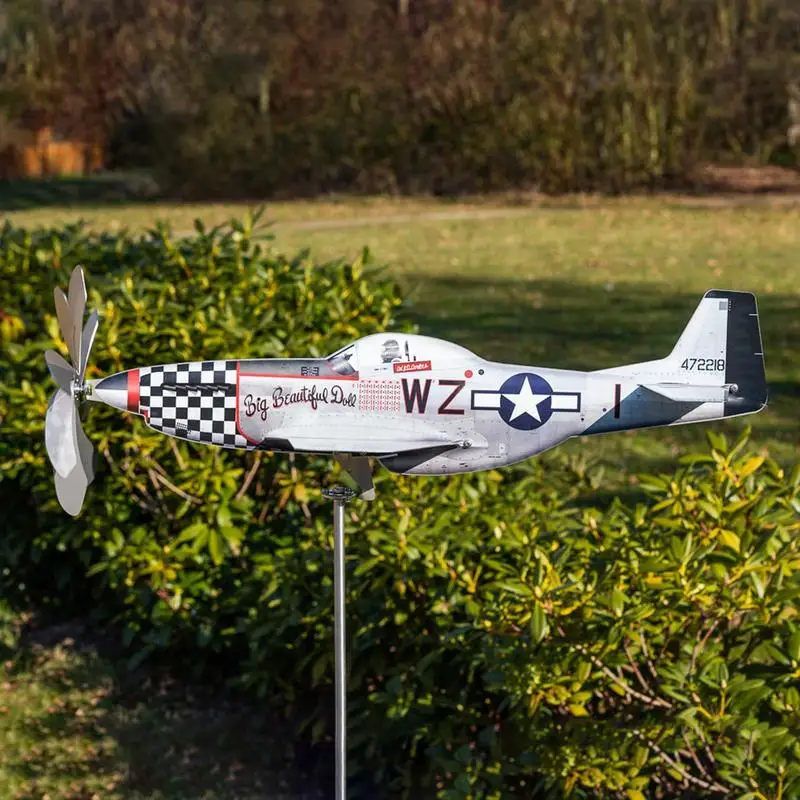 Aircraft Wind Vane Metal Stainless Steel Garden Ornament Patio-garden art decor garden windmill