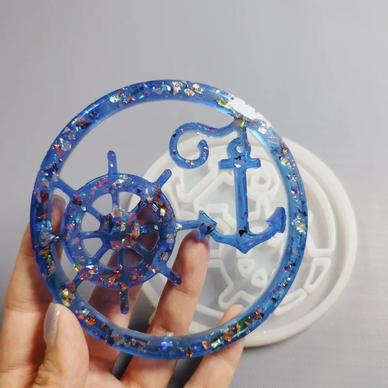 

«Сделай сам», корабль, зеркальная форма для эпоксидной смолы, вставное украшение, форма для гипсовой смолы, подвеска ручной работы в круге