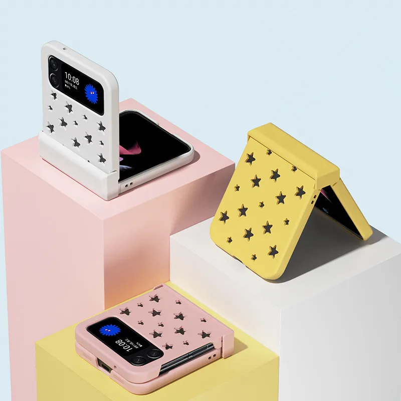 Custodia Per Telefono Pc Fashion Hollow Star Per Samsung Galaxy Z Flip4 Custodia 5G Per Galaxy Z Flip3 Cover Z Flip 4 Case Z Flip 3 Capa