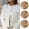 10 Pieces/set Striped Design Metal Buttons for Coats, Dresses and Jackets, Elegant and Simple Gold-coloured Decorative Buttons 1