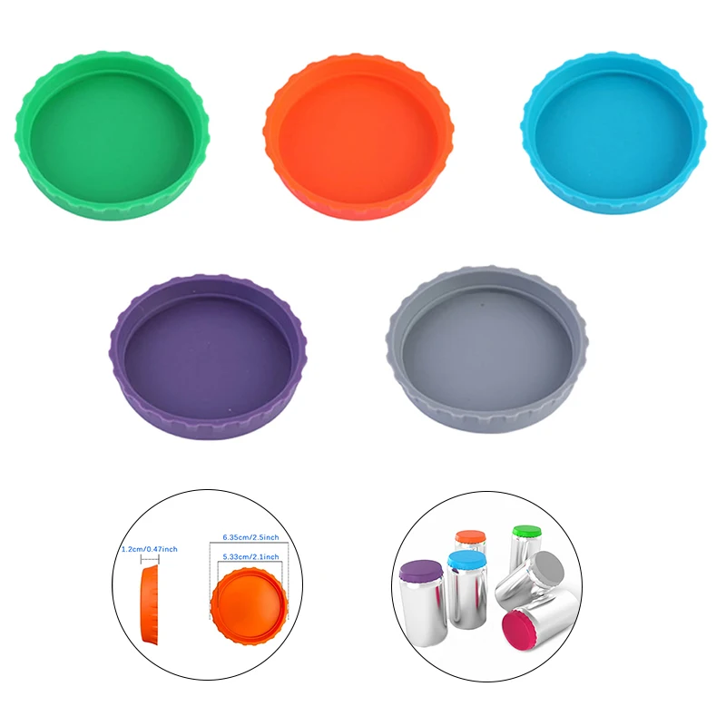 

1Pc Soda Lid Covers Multi-color Beverage Can Protector Silicone Can Covers Beer Bottle Cap Tin Can Soda Coke Leak-Proof Cap