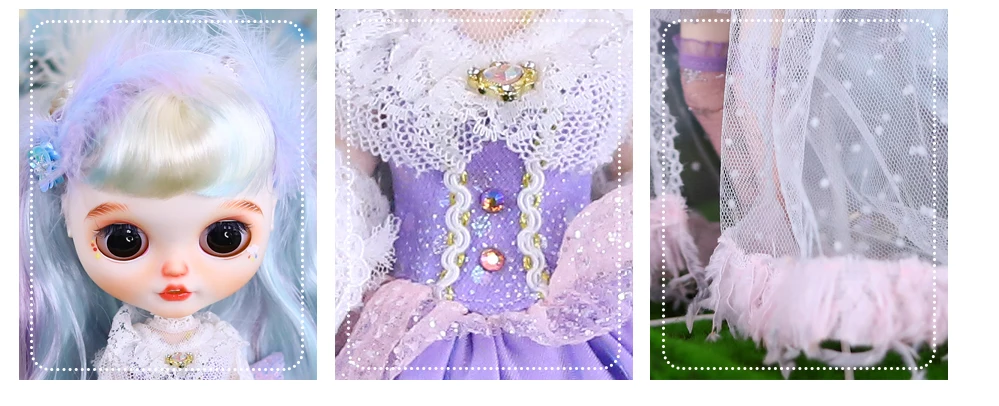 Neo Blythe Doll Classic Net Dress with Headband & Stockings 4