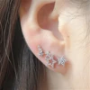 Mini Star Bar Stainless Steel Stud Earrings for Women Rose Gold Color Minimalist Korean Style Shiny CZ Versatile Jewelry Gift 2