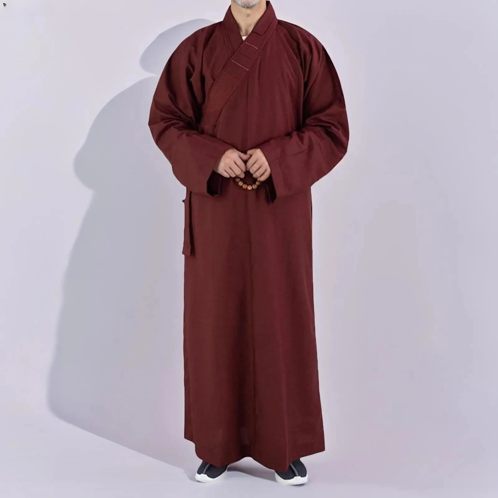 2025 New Traditional Chinese Clothing Long Robes For Buddhism Monk Buddhist Clothing For Adults Men Haiqing Meditation Gown