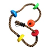Jungle Gym Climbing Rope with Platforms and Disc Swing Seat Fitness Swing Set Kids Birthday Gift Toy Garden Outdoor Playground 3