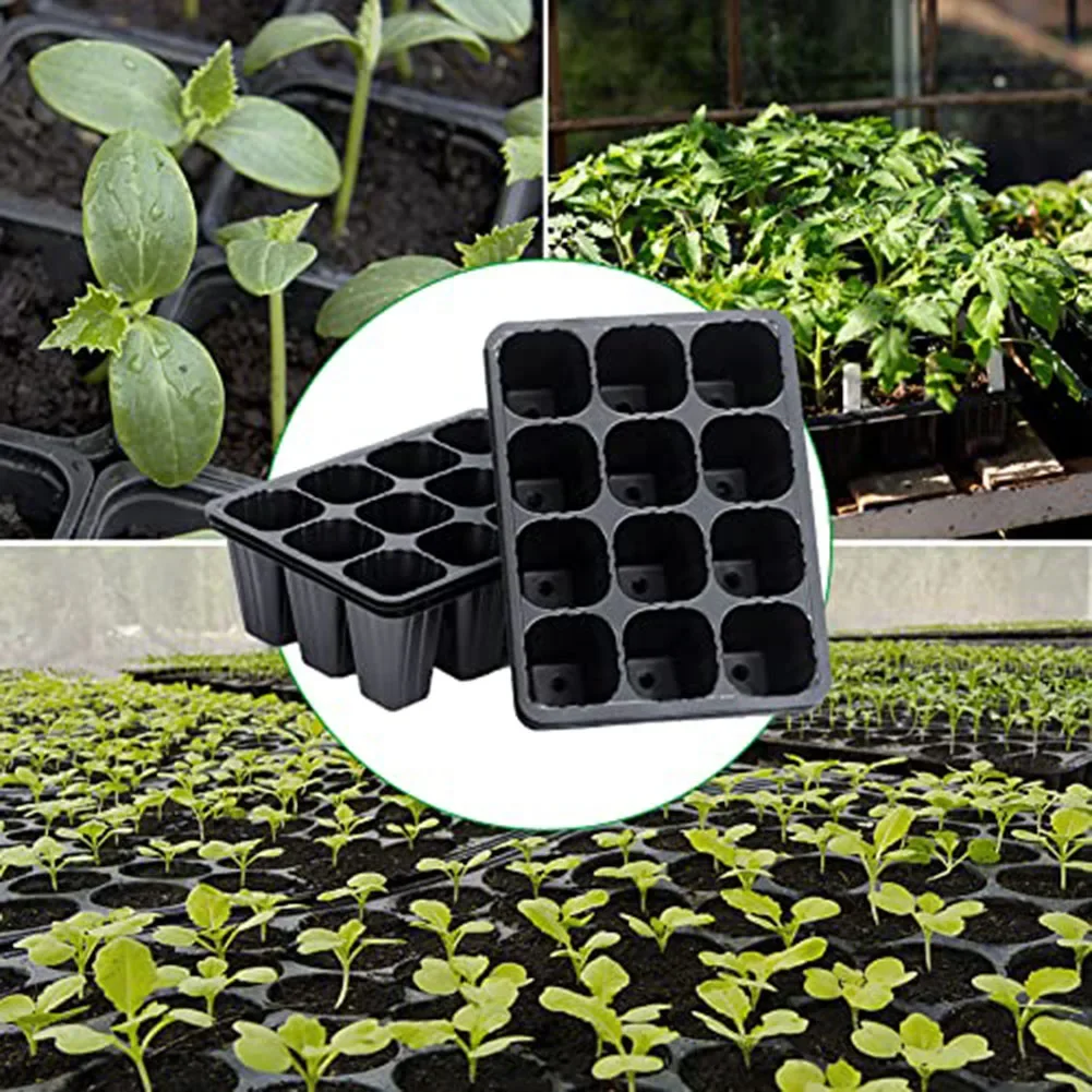 10Pcs 12 Cells Seedling Growing Cases Germination Plant Nursery Seed Tray Seeding Insertion Box Succulent Flower Pot