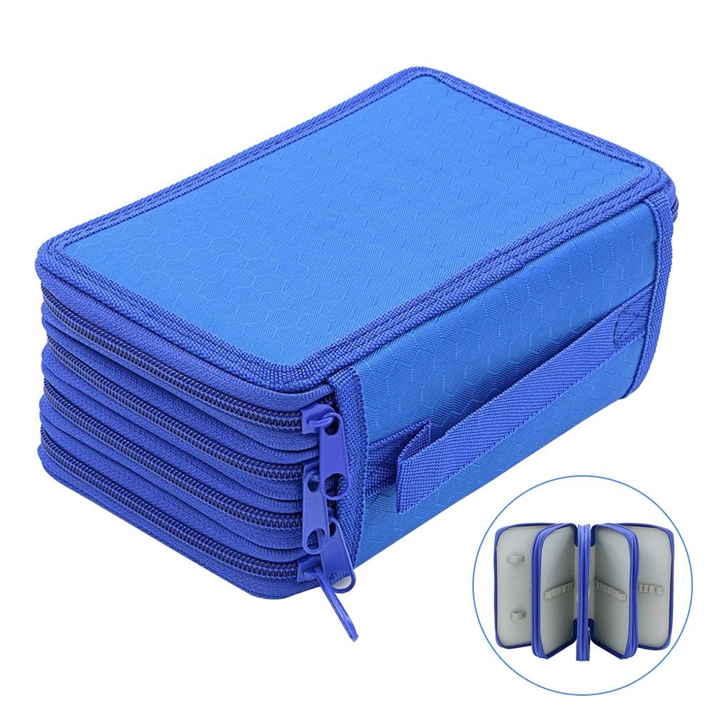 

72 Slots Pencil Holder Organizer 4-layer Colored Pencil Case Students Pen Pouch Bag Stationary Box with Zipper for School