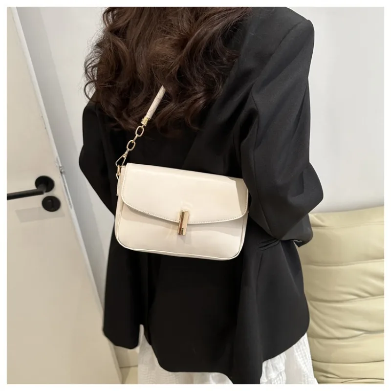 New Simple Fashion Crossbody Bag Casual Lock Simple Retro Texture Delicate Handy Cross-armpit Women's Luxury Brand Shoulder Bag