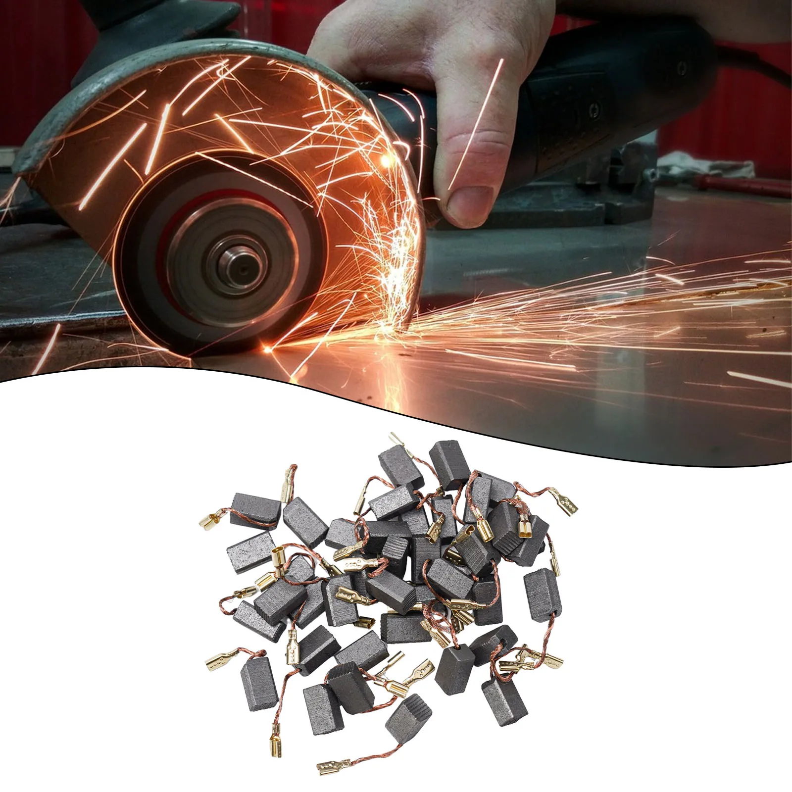 

40Pcs/Set Motor Carbon Brushes Set Graphite Copper Carbon Brushes 6mm*8mm*14mm For Electric Drill Angle Grinder