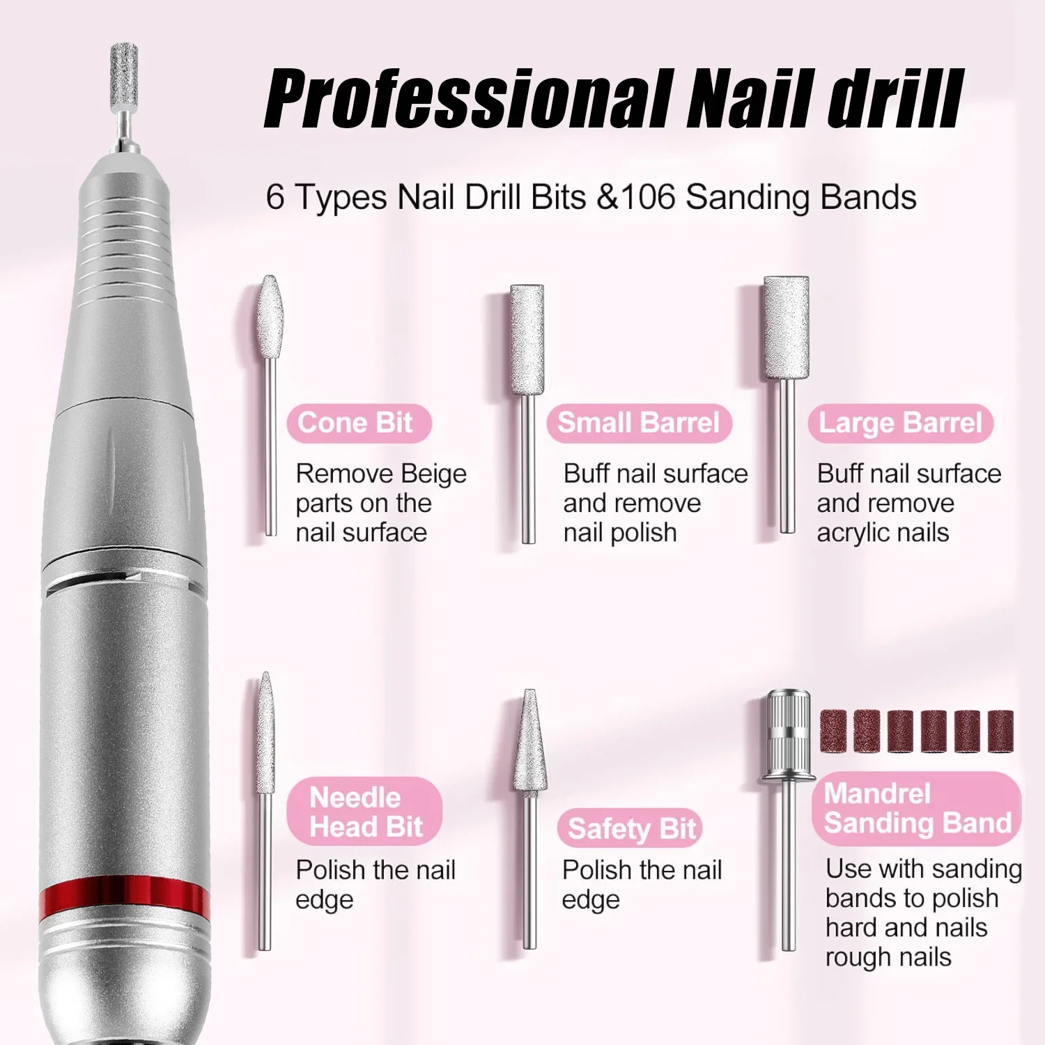 Electric Nail Drill 45000 RPM HD Display