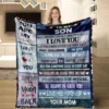1pc Letter Flannel Blanket, To My Son From Mom Throw Blanket, Warm Cozy Soft Blanket For Couch Bed Sofa Office Camping 6