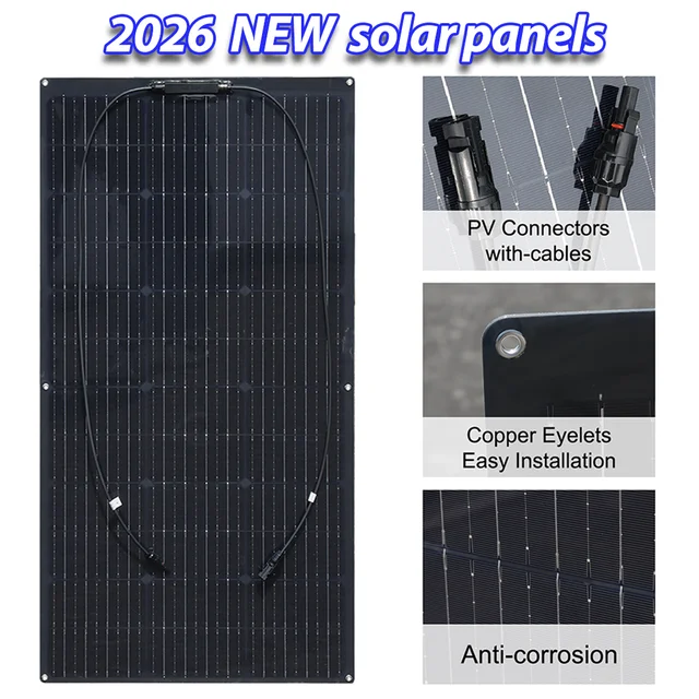 Panneau solaire 240w 120w 200w 100w Flexible 12V Chargeur de batterie pour maison camping-car yacht RV Cellule solaire monocristalline EU warehouse DHL shipping 1
