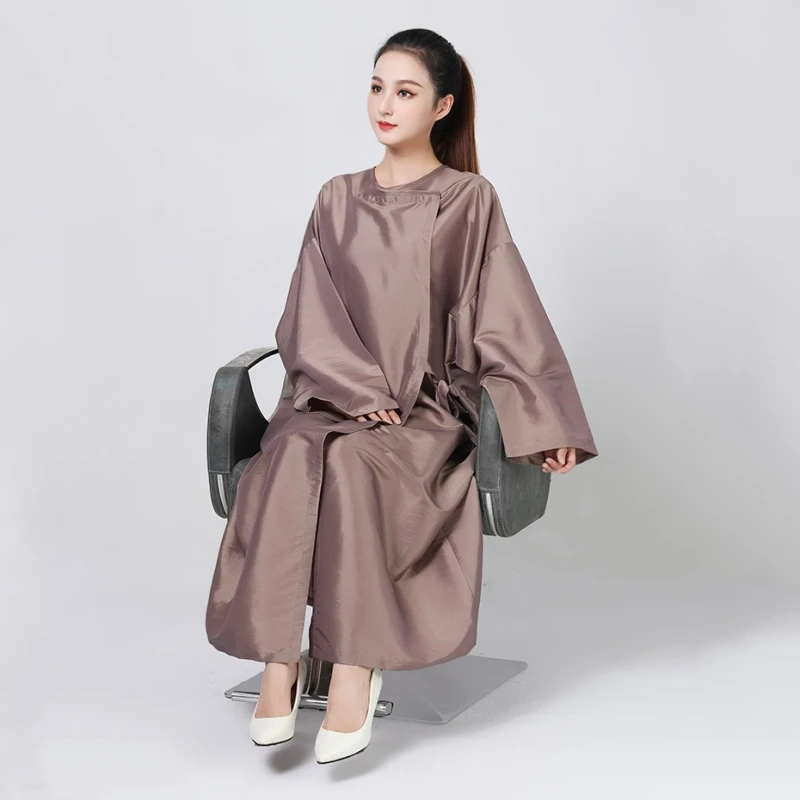 Abito da salone per clienti, vestaglia, kimono, parrucchiere, mantella professionale, bellezza, spa, hotel, barbiere, vestiti per gli ospiti, camicia da notte avvolgente - immagine 2