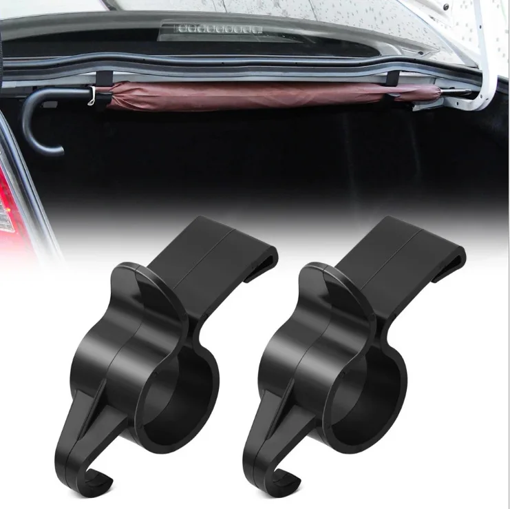 2pcs Car Trunk Umbrella Holder Organizer Car Umbrella Hook Fixed Clip Vehicle Hanger Internal Storage Auto Accessories 