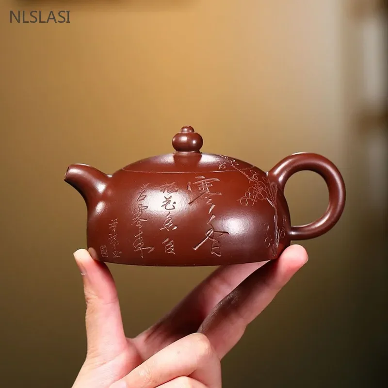 

200ml Chinese Yixing Purple Clay Tea Pot Handmade Zhu Mud Beauty Teapot Antique Filter Tea Infuser Custom Zisha Tea Accessories