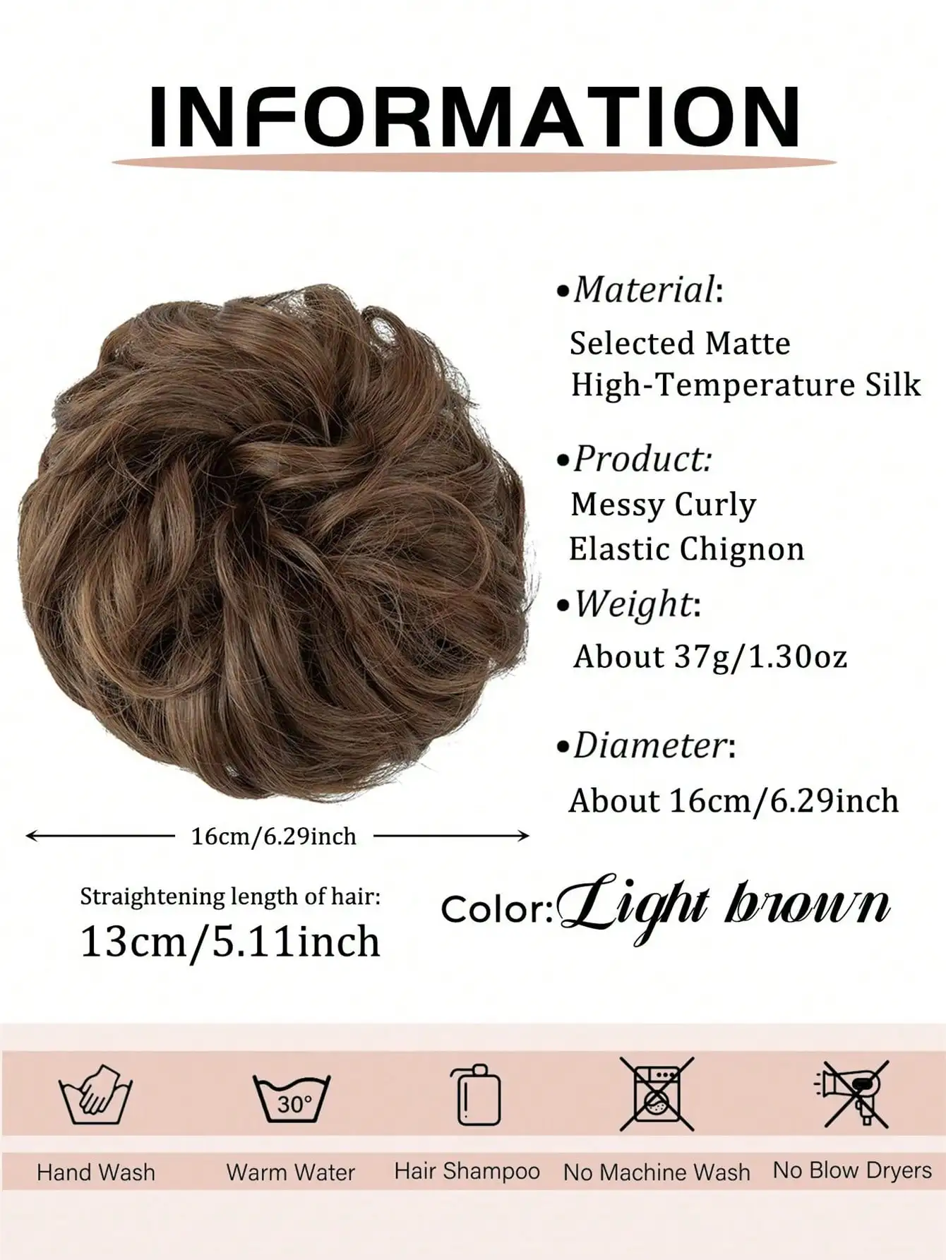 Synthetic Hair Chignon Donut Pad for Women Brown Blonde