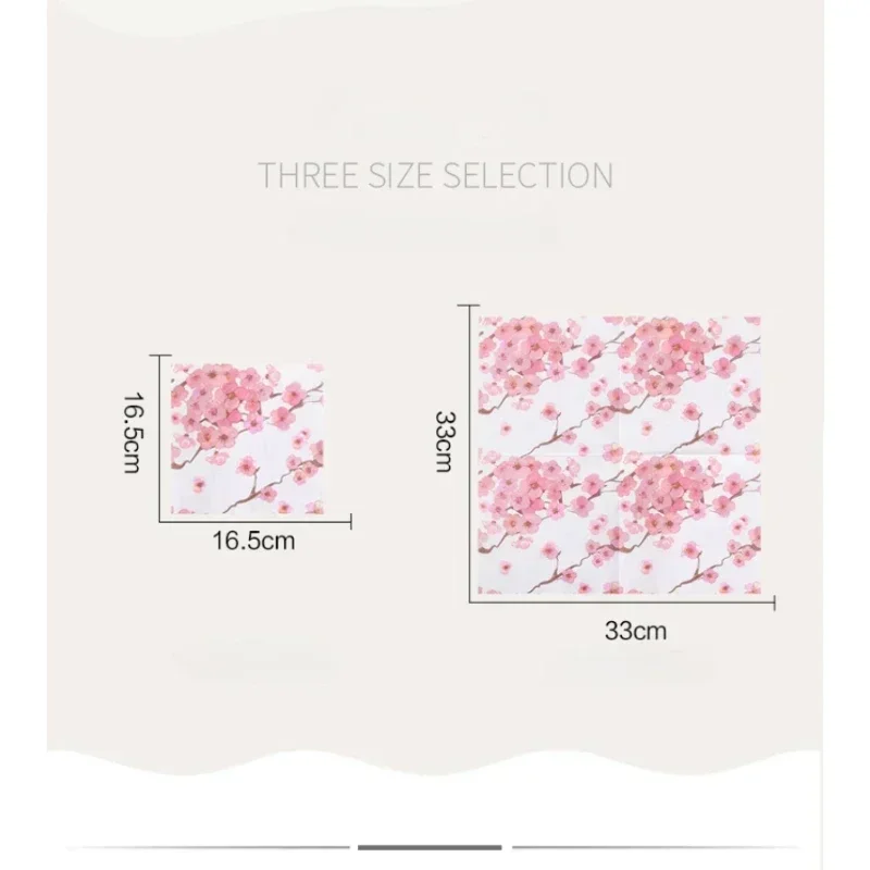 Paper Napkins Chinese Style Printing Wedding Pure Wood Pulp Plum Flower 20 Sheets 2Ply 33*33cm