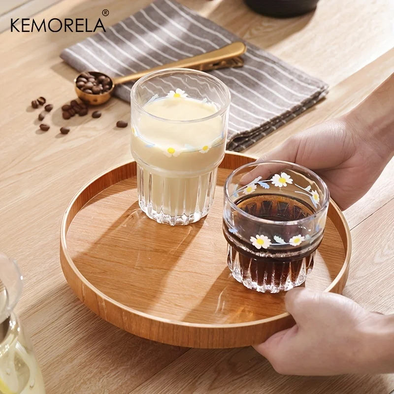 Wooden Serving Tray Kemorela 4 sizes Round Acacia Wood Decorative Farmhouse Candle Holder For Kitchen Counter Home Decoration