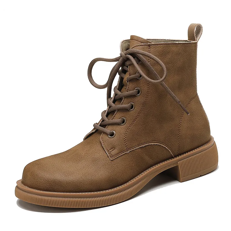 European American Style Women's Genuine Leather Ankle Boots Shoes for Work main image 1