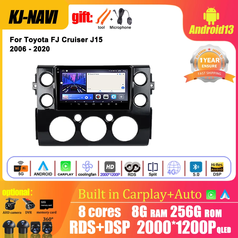 

Автомобильный радиоприемник на Android 13 для Toyota FJ Cruiser J15 2006-2020, умный сенсорный экран, мультимедийный видеоплеер с GPS-навигацией, разъем 2Din