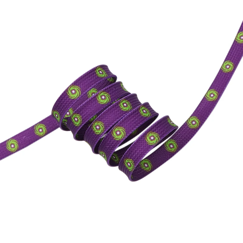 Weiou New Fantastic 7mm Purple Shoelaces With Prints Green Hurricane For Sneaker Sports Shoe Laces Clothing Accessories 60-180cm