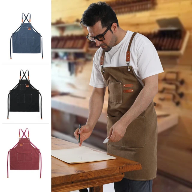 Delantal de cocina profesional para mujer, Mandil impermeable con  bolsillos, diseño de logotipo personalizado - AliExpress