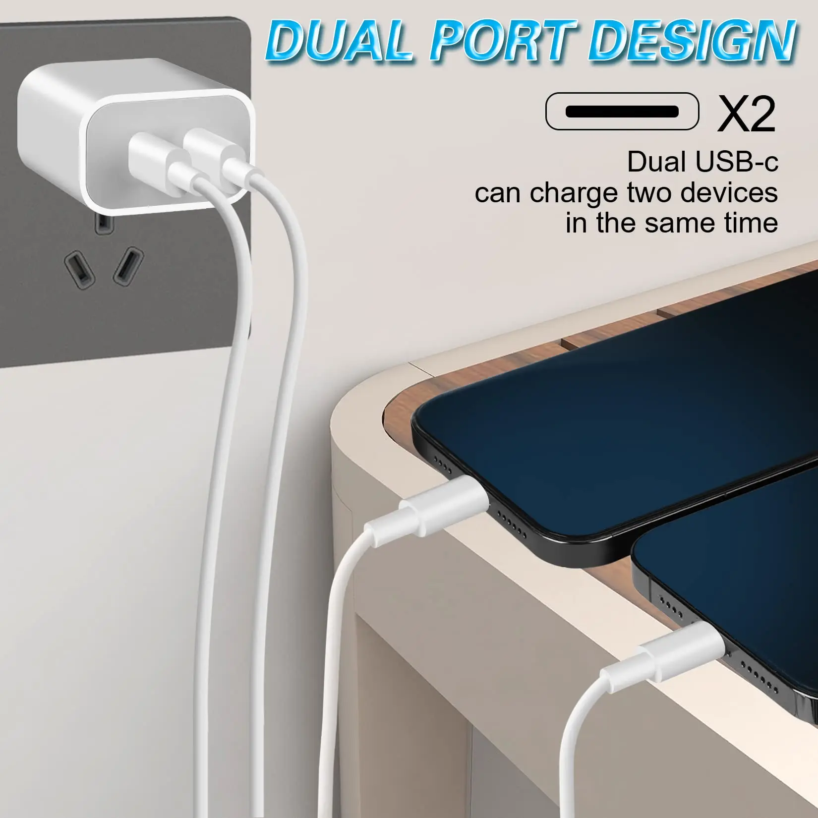 Dual PD Fast Charger USB Type C 40W Quick Charge Power Adapter For iPhone 16 15 14 13 iPad iPod USB C Charger USB Type C Cable BEST SELLERS