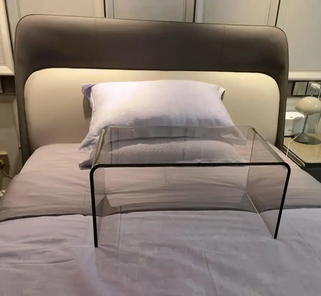 Luxury C-shaped Acrylic Transparent Side Table Sofa Bed Corner Net Red Simple Living Room Balcony Storage Coffee 12 Thick