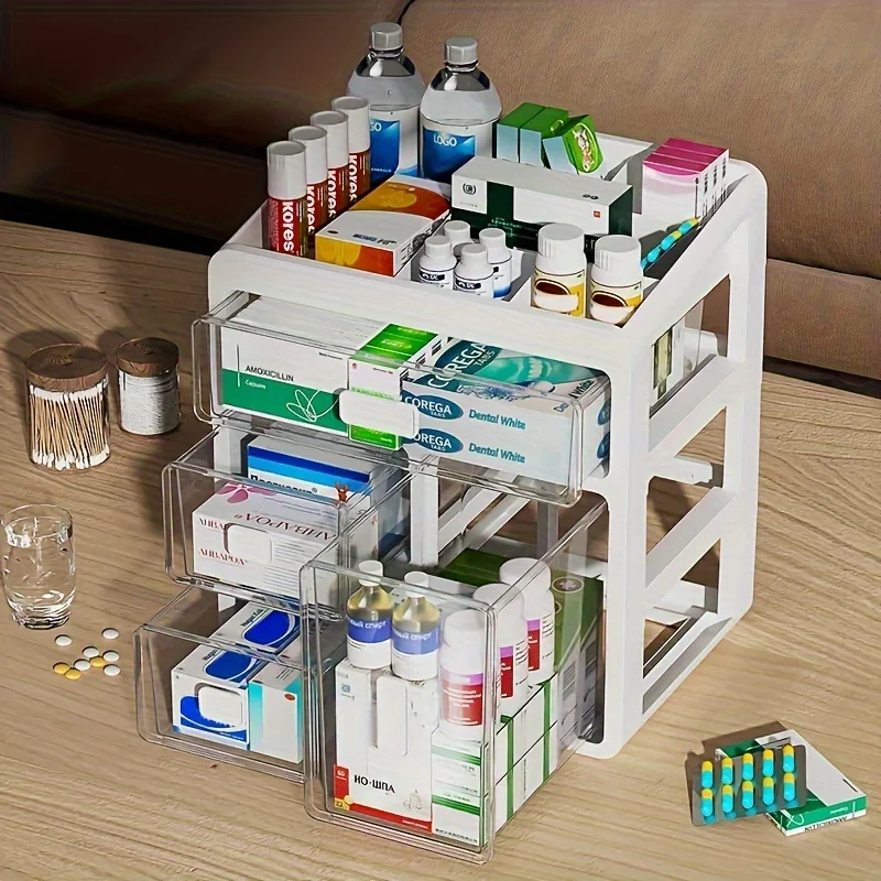 1 household medicine cabinet, home medicine manager, drawer type large-capacity medicine medical multi-purpose multi storage box