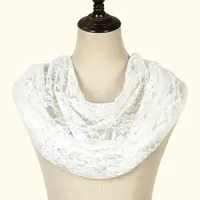 Embroider Lace Scarf Church Shawl Women Solid Color Wedding Temperament Veil Scarf 53*55cm 4