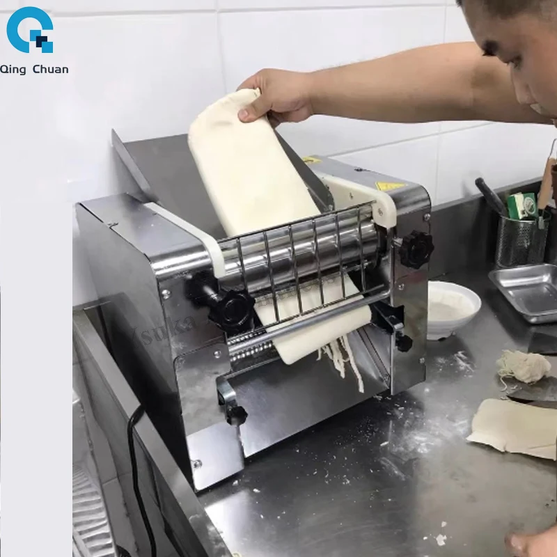 Electric Dough Roller Stainless Steel Dough Sheeter Noodle Pasta Dumpling Maker Machine 220V 110V