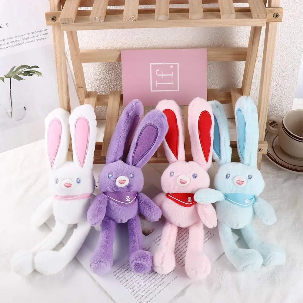 

Pulling Rabbit Plush Doll Key Chain Soft Stuffed Toys Plush Bunny Rabbit With Pulling Ears Car Keychains Schoolbag Pendant
