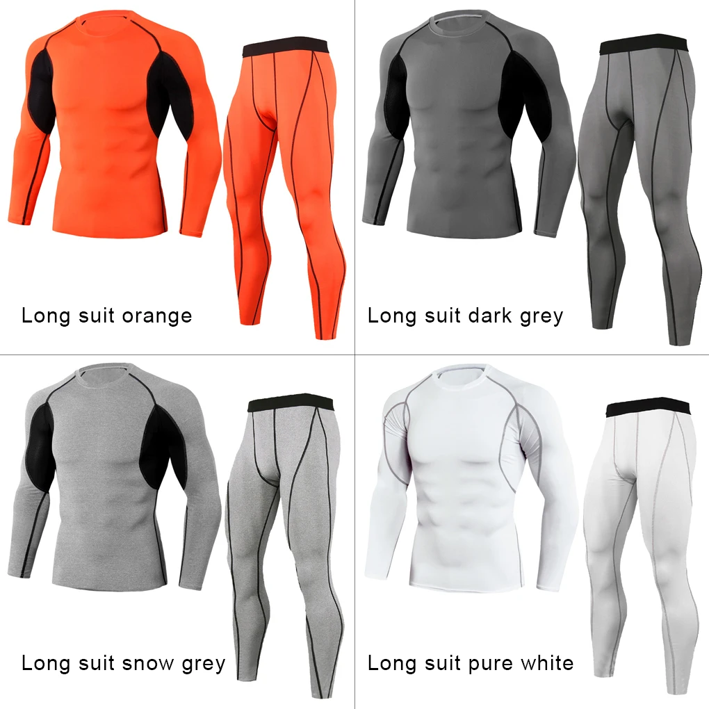 

Winter Thermal Underwear Sets Men Outdoor Sports Long Johns Training Long-Sleeve Tights Suit Motorcycles Orange