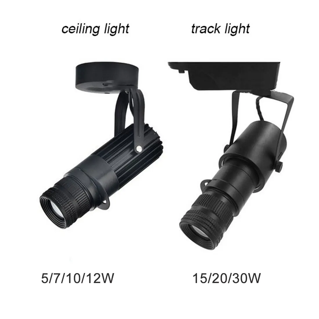 Theater Stage Zoom Spotlights, LED Focus Logo Projector Track Lights,Industrial Gobo Lights for Company Restaurant Store Wedding 2