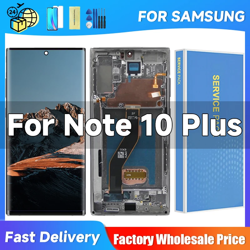 6,8 'AMOLED для Samsung Note 10 Plus, ЖК-дисплей, цифровой сенсорный экран для Samsung Note 10 +, искусственный экран