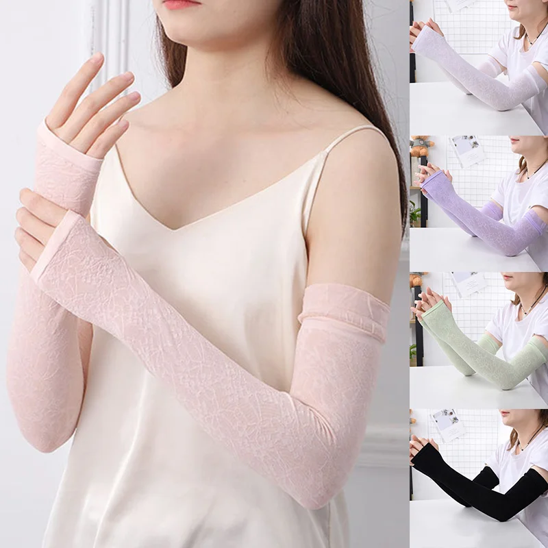 Long Gloves Sun Protection Sleeve Ice Silk Sunscreen Arm Sleeves Unisex Sleeves 