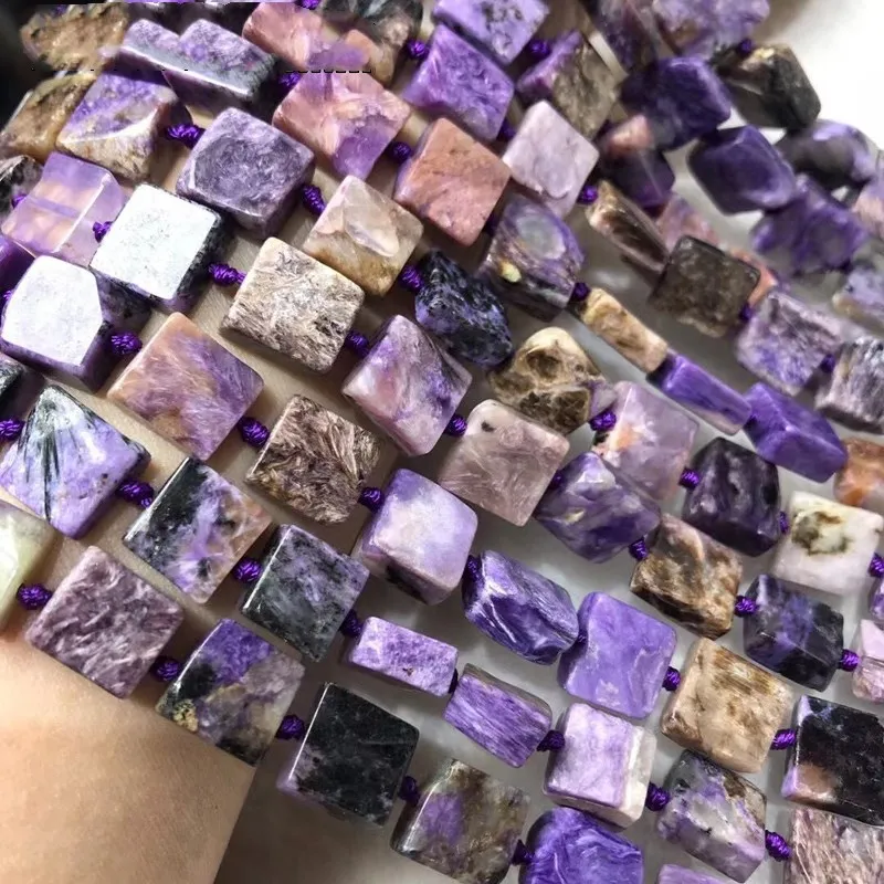 Perline Sciolte Charoite Square10-11Mm Per Gioielli Fai Da Te Da 14"