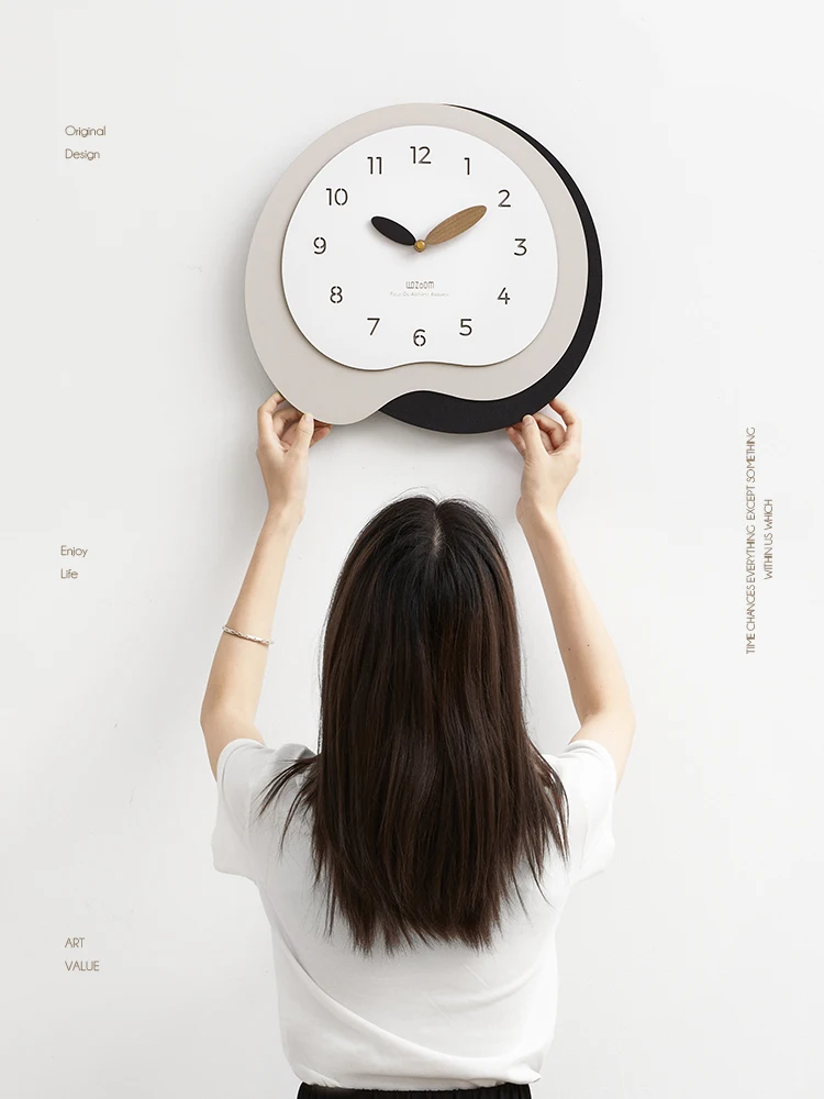 

Hole-Free Net Red Simple Clock Living Room Creative Home Nordic Light Luxury 2022 New Wall Clock