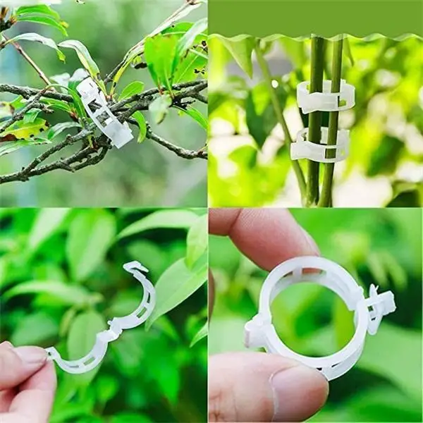 

Garden Plant Support Clips Orchid Flower Ties Secured Plastic Plant Clip Vegetables Tomato Vine Flower Clips Gardening Accessor