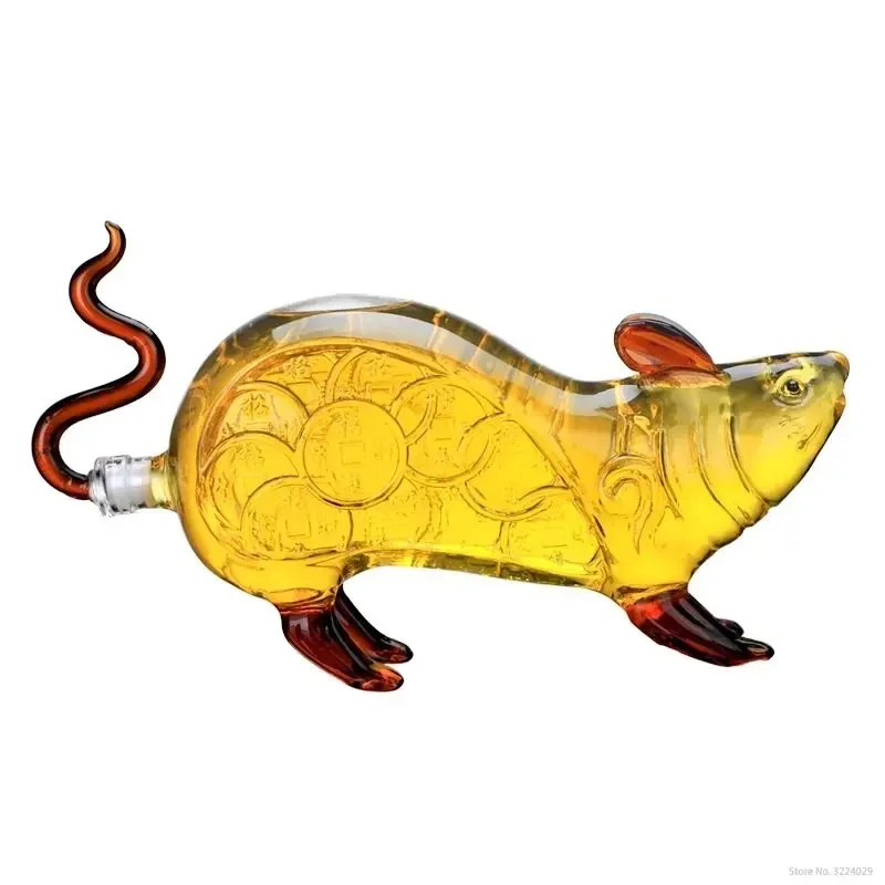 

Creative Animal Mouse Shaped Style Decanter, Whiskey Decanter for Liquor, Scotch Bourbon, Home Bar, 37.19 oz