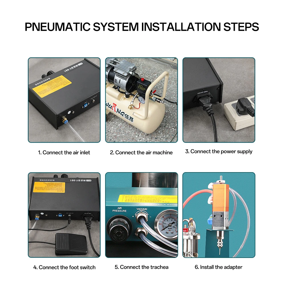 983A Double outlet Auto Glue Dispenser pneumatic dispensing controller suitable for Double Liquid AB Glue Dispensing Valve