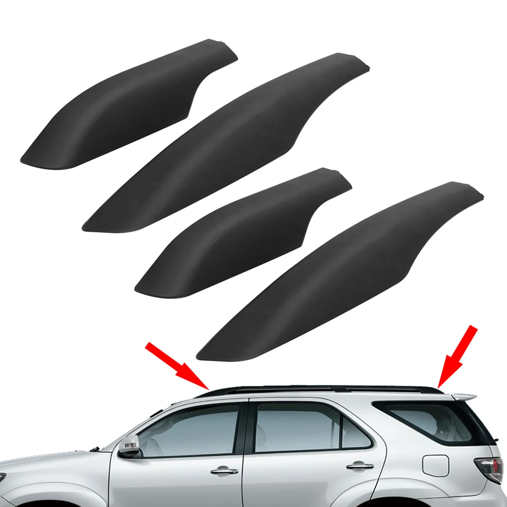 

For Toyota Fortuner Hilux AN50 AN60 SW4 2004-2013 2014 2015 Replace Roof Rack Bar Rail End Cover Shell Cap 4Pcs Car Accessories