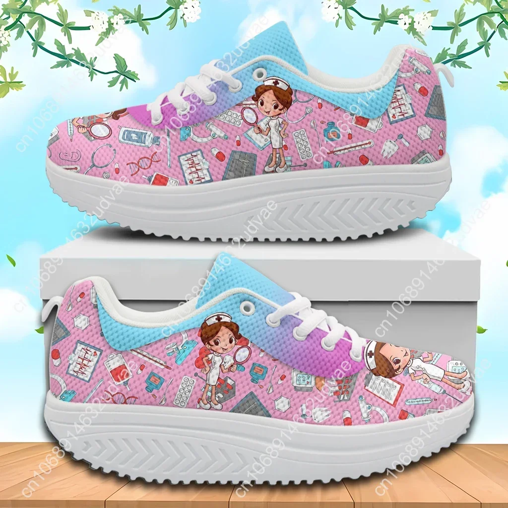 Fashion Women's Nurse Shoes Non-Slip Soft Platform Sneakers Medical Assitant Pattern Air Cushion Footwear Zapatos