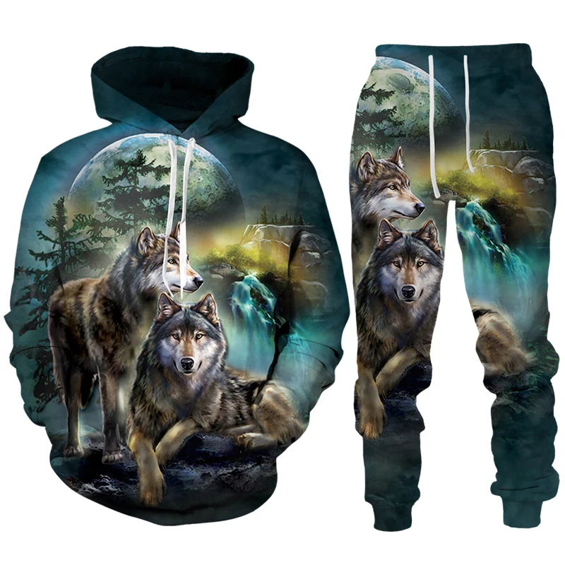 Cool Forest Wolf 3D Printed Hoodie/Pants/Suit Fashion Couple