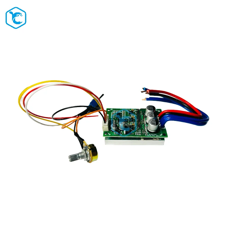 JUYI DC 12V 24V 36V 500W 15A JYQD-V6.3E2 driver board for sensorless motor, motor control board with heatsink connector wires