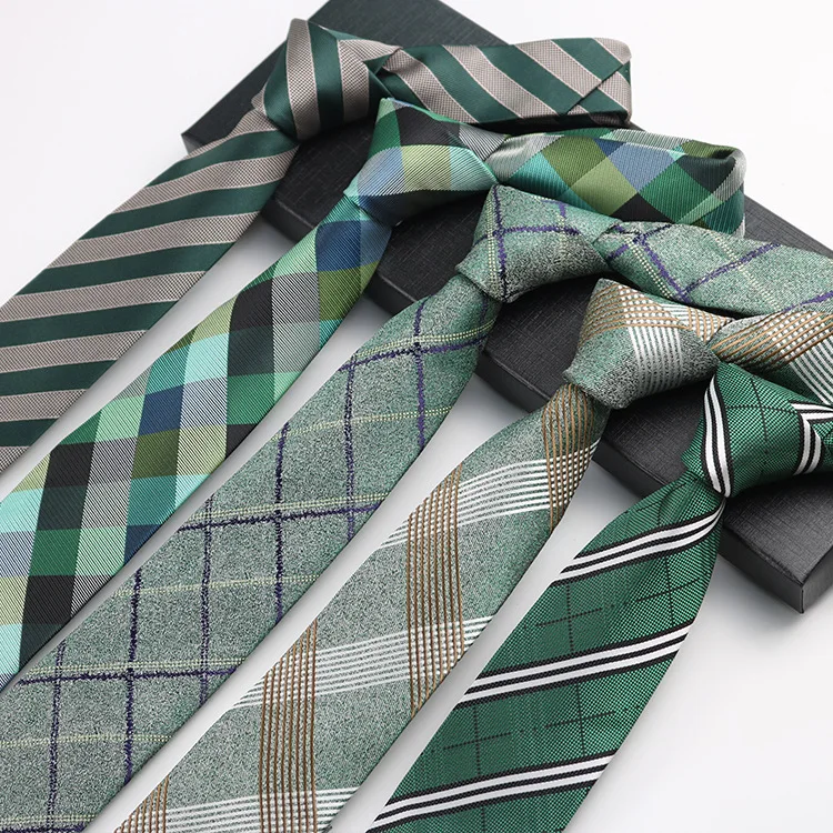 

New Tide Men's Plaid Polyester Tie Classic 8cm Jacquard Necktie Accessories Daily Business Wedding Party Casual Gifts